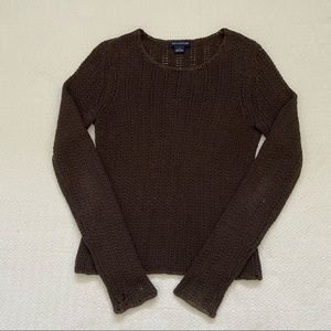 ann taylor vintage brown silk sweater